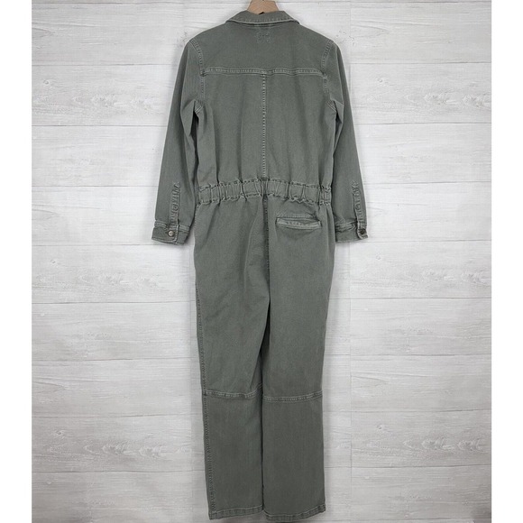 Faherty Womens Overland Twill Jumpsuit Small Olive Green Utility Flight FLAWED - Picture 11 of 16